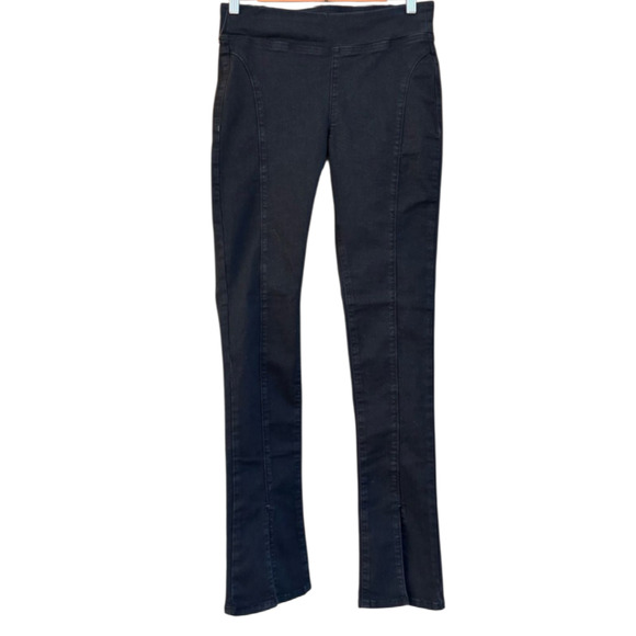 New FREE PEOPLE We The Free Double Dutch Pull-On Slit Skinny Jeans $78 SMALL Blk - Picture 5 of 8